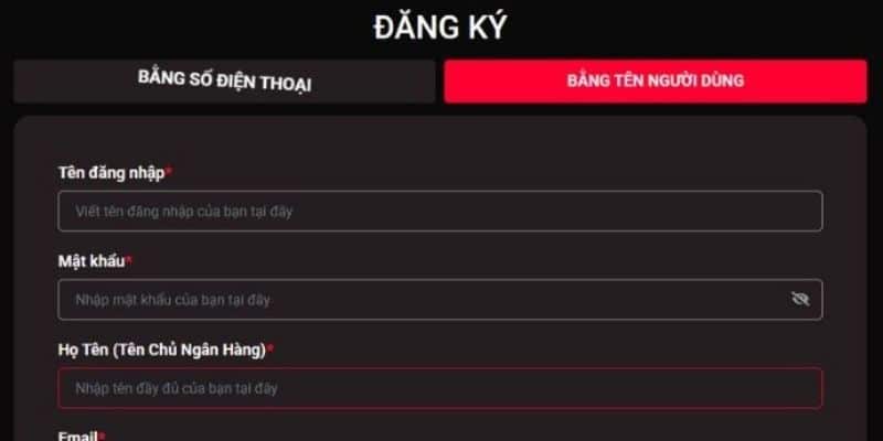 Đăng ký EU9 với bước nhập thông tin